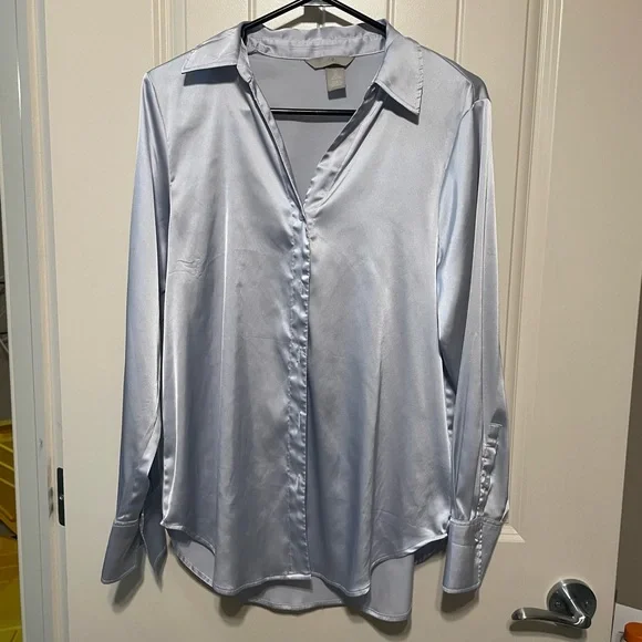 Satin button down blouse
